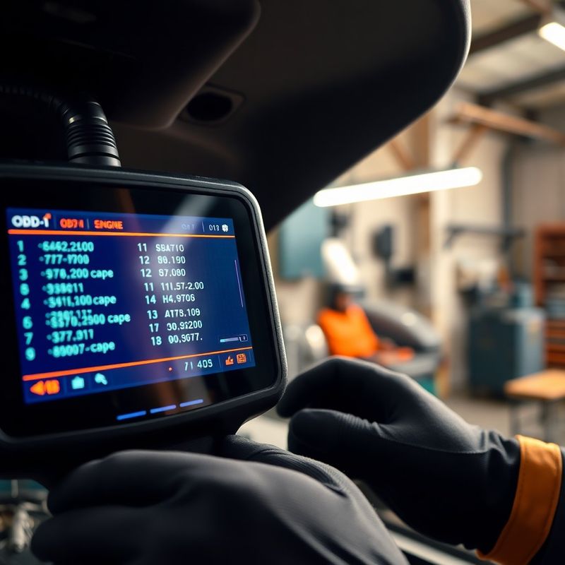 Scanner OBD-II exibindo dados em tempo real do motor